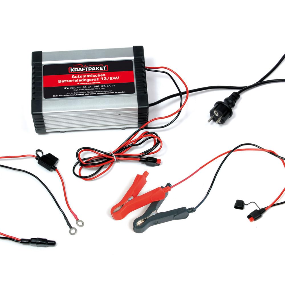 Dino KRAFTPAKET 136340 Ładowarka do akumulatorów 12 V/24 V 25 A/12 A/6 a/2 a