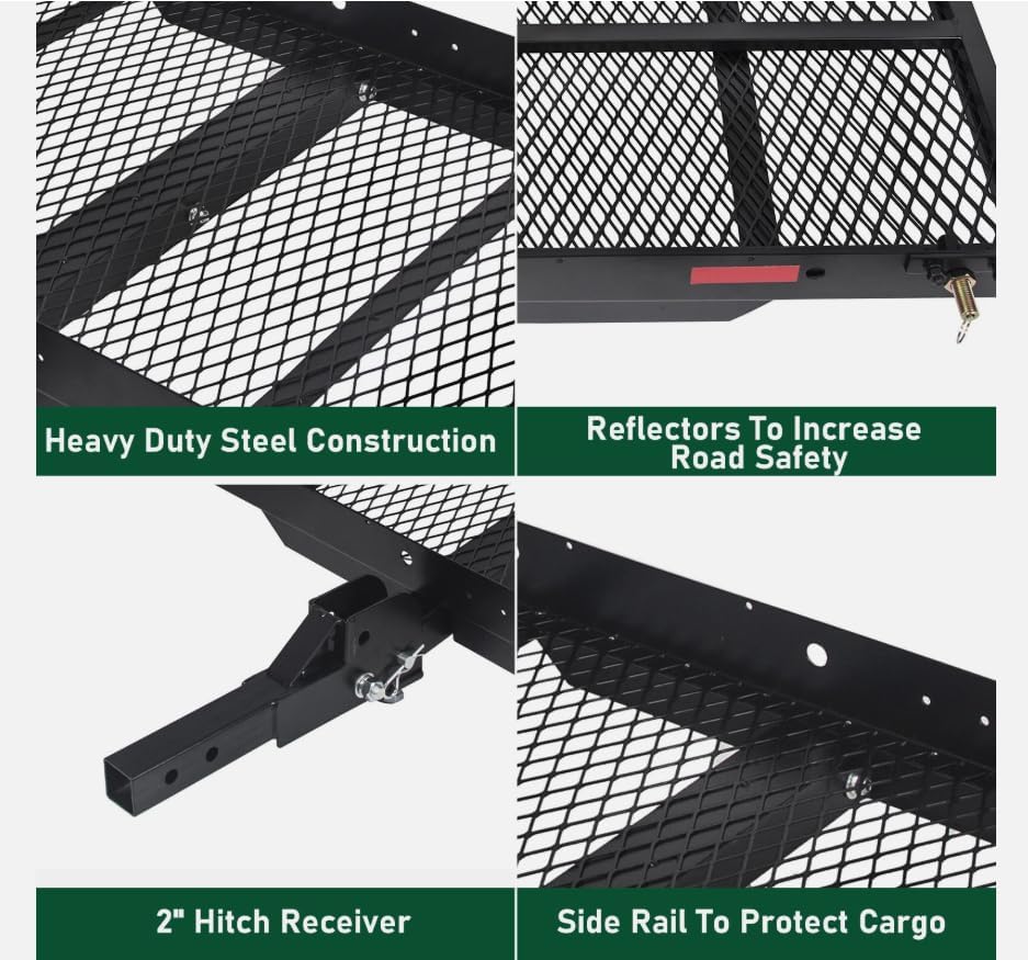 Mobility Carrier Trailer Hitch Mount Cargo Folding Wheelchair Scooter Rack Ramp