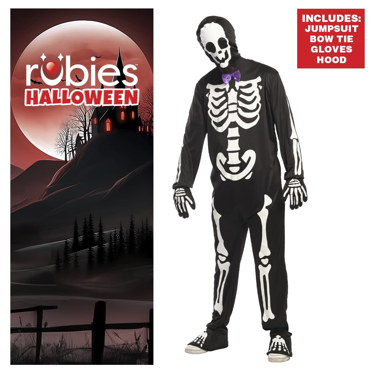 Image secondaire de Costume Squelette Élégant Lumineux pour Homme avec Accessoires