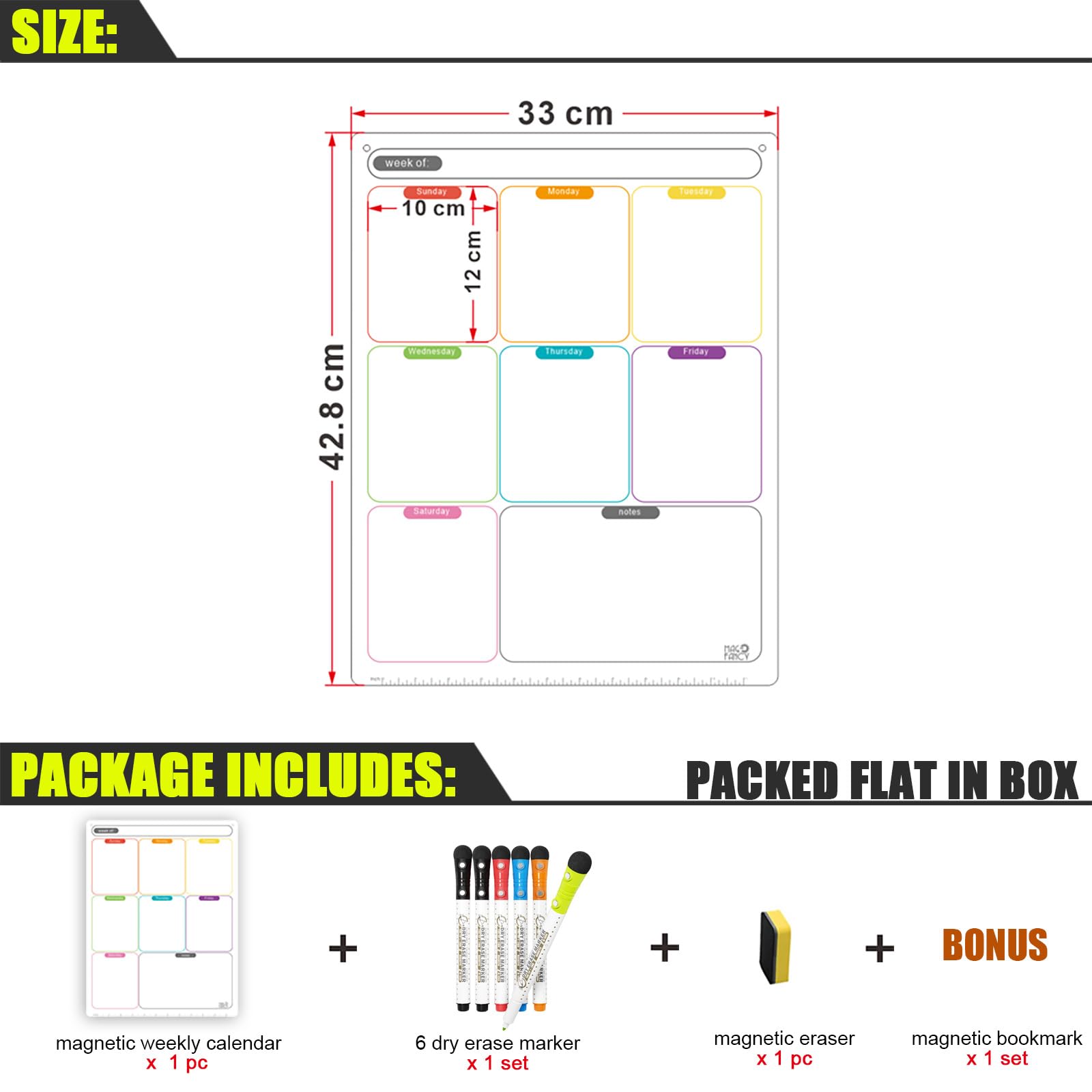 Taskmaster Calendar Snapklik.com : MAG-FANCY Magnetic Calendar For Refrigerator Set Weekly ...