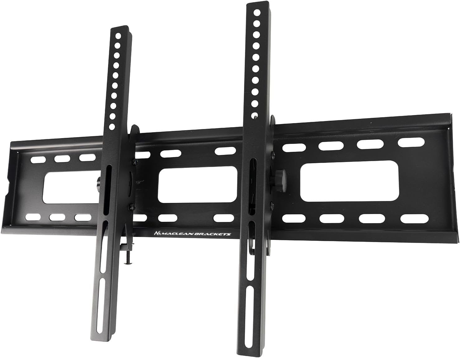 Technical diagram of Maclean MC-421 TV wall mount with dimensions and tilt range.