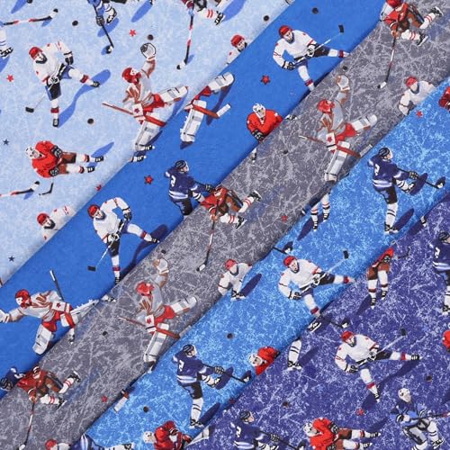 Premium Double Brushed Cotton Flannel with Hockey Player Print in Light Blue – Perfect for Quilting, Apparel, and Crafts, Sold by the Yard 4 Premium Double Brushed Cotton Flannel with Hockey Player Print in Light Blue – Perfect for Quilting, Apparel, and Crafts, Sold by the Yard - Image 3