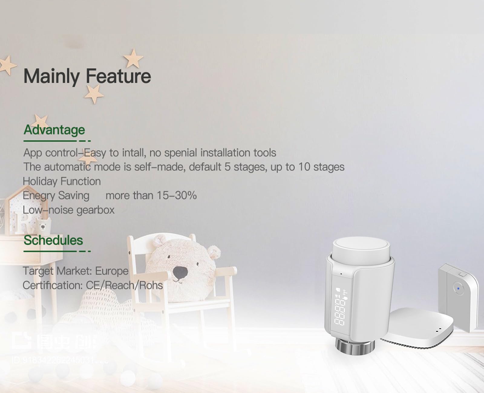 Smart Valvole Termostatiche per Termosifoni Zigbee,Controllo app Smart Life,Valvola Termostatica Controllo Vocale per, Alexa e Google Home