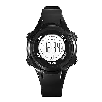 Time Up Digital Dial Dual Color Children Wristwatch with Alarm & Stopwatch Functions Sports Watch for Boys & Girls (Age:4-12 Years)-M5128-X