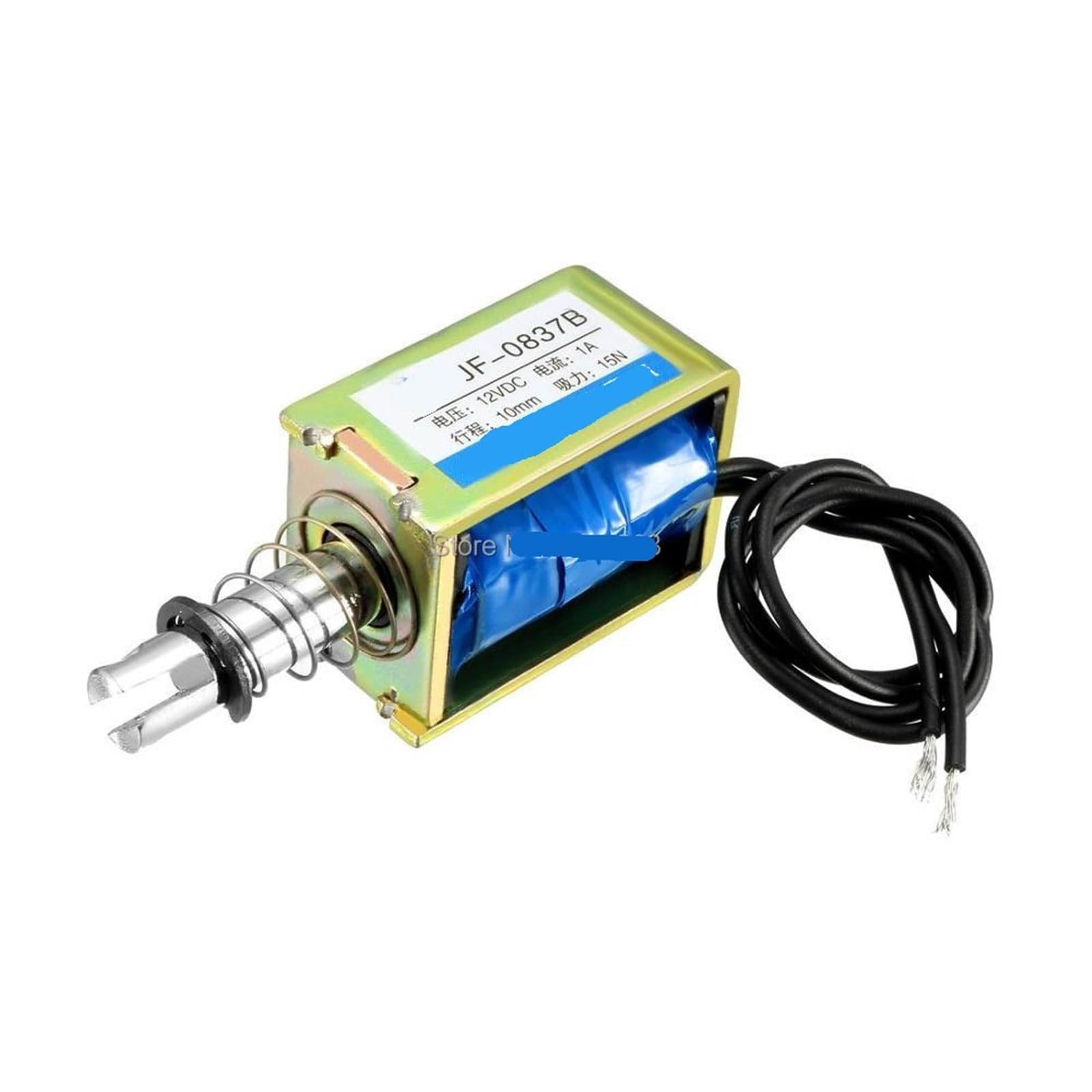 Électroaimant linéaire push-pull 12V JF-0837B force 15N pour actionnement précis