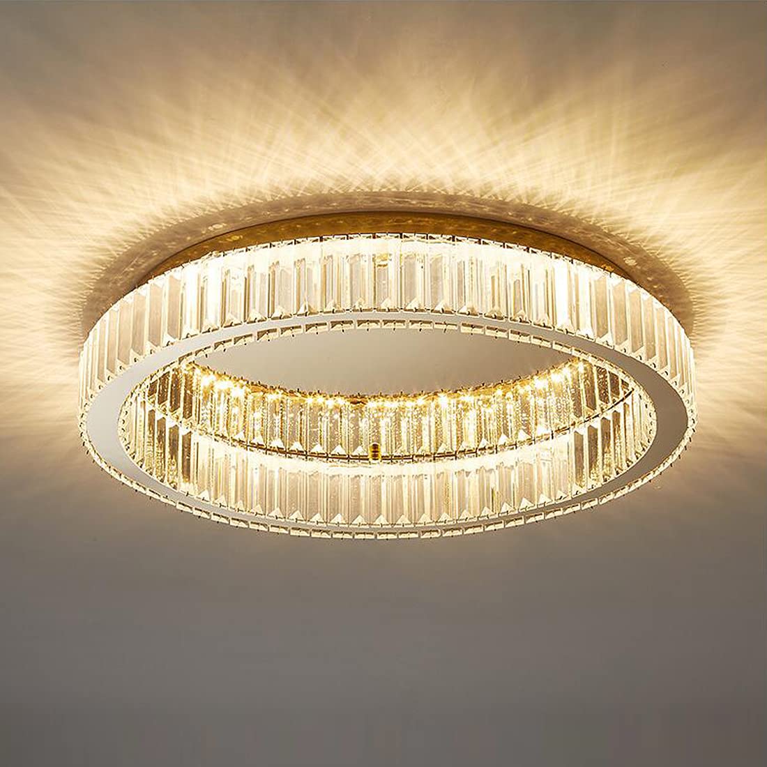 NETTLIFE Plafondlamp LED Van 76W, Verstelbaar, Moderne Ontwerp Salonlamp Met Afstandsbediening Voor Slaapkamer Keuken Bruin Kleur