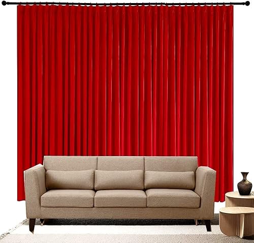 RBS BEDDING'S Cortinas opacas plisadas 100% poliéster, color rojo, 100 pulgadas de ancho por 120 pulgadas de largo, 1 panel con gancho RBS BEDDING'S Cortinas opacas plisadas 100% poliéster, color rojo, 100 pulgadas de ancho por 120 pulgadas de largo, 1 panel con gancho