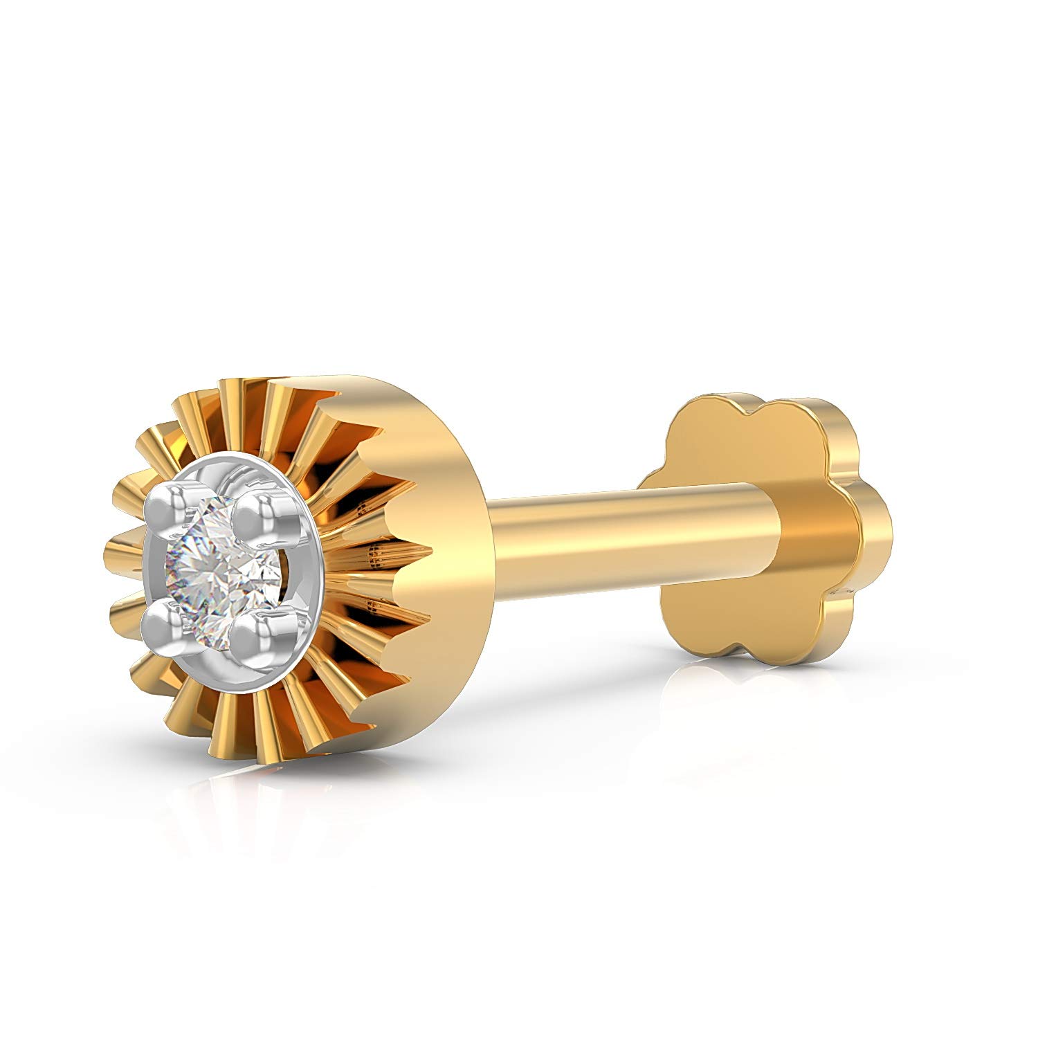 925 Sterling Silver 18K Gold Plated Sparkling Core Nose Pin for Women and Girls | With Certificate of Authenticity and 925 Stamp-image-29