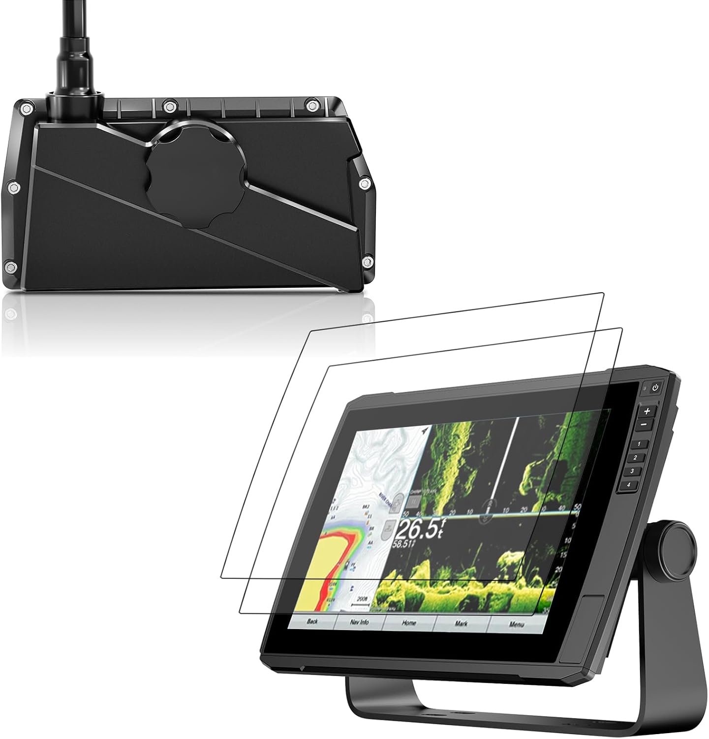 Garmin Livescope LVS34 Travel Transducer Cover and Garmin EchoMAP Ultra 122sv 125sv 126sv Screen Protector