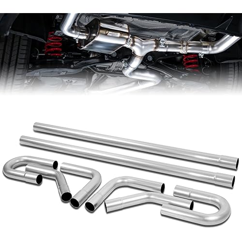 8 Pcs 2.0 In. OD DIY Custom Exhaust Kit Mandrel Bend Tubing 16 Gauge Straight Pipe 45 90 180 Degree U-Bend Pipes Mild Steel Slip-Fit Design Tube Universal Fit