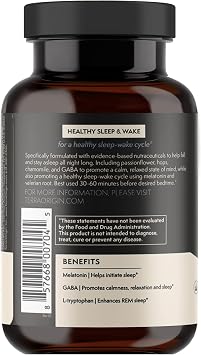 TERRA ORIGIN Healthy Sleep & Wake Natural Sleep Aid Supplement, 60 Caps