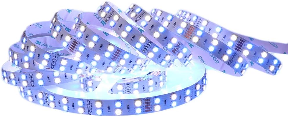 LTRGBW Super Bright Double Row DC 24V 600LEDs 5M RGB+Cold White (6500k-7000K) 5050 SMD Non-Waterproof RGBW LED Strip Lights