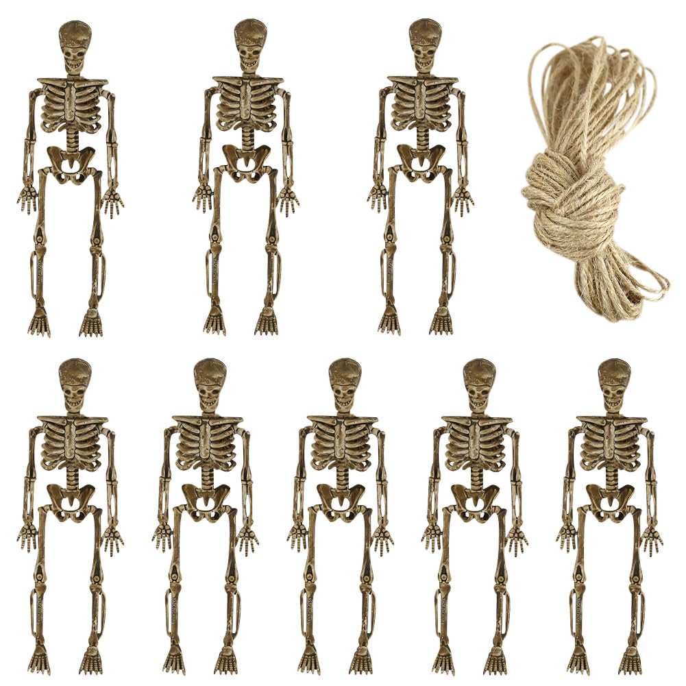 Bcthlbf Blue 8Pcs Halloween Skeletons,15Cm Skeleton Decoration,Full-Body Halloween Skeleton,Funny Halloween Hanging Skeletons For Haunted House Props, Halloween Party Decorations