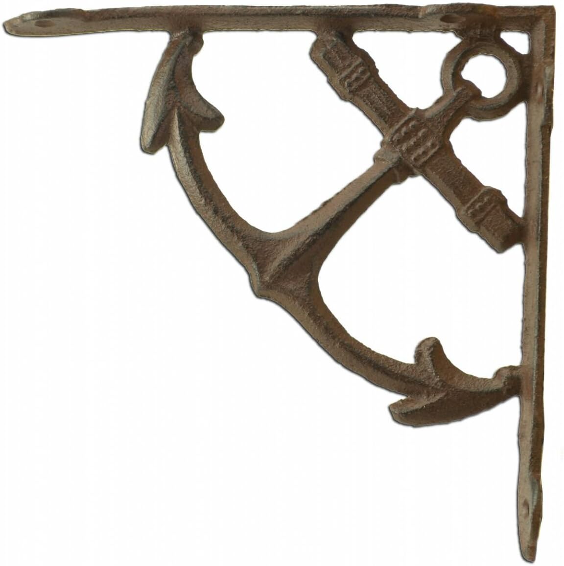 Nautical Ship Anchor Shelf Bracket for Custom Shelves Rust Brown Cast Iron 7.75" Deep Brace
