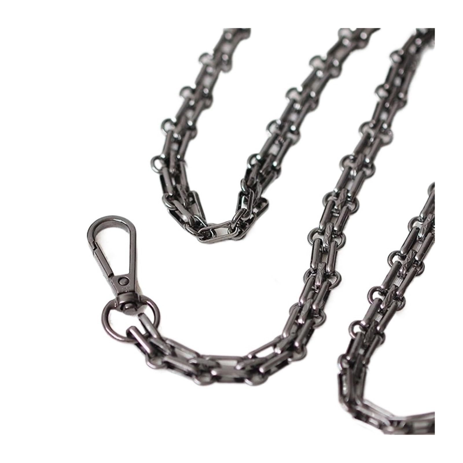 Correas para Bolsos Bolso bandolera de hombro de 40/60/80/90/100/110/120/130/140cm con pistola de cadena de repuesto negro 12mm hebilla de tres filas bolso de cadena de Metal correa for bolso Bolso Ba