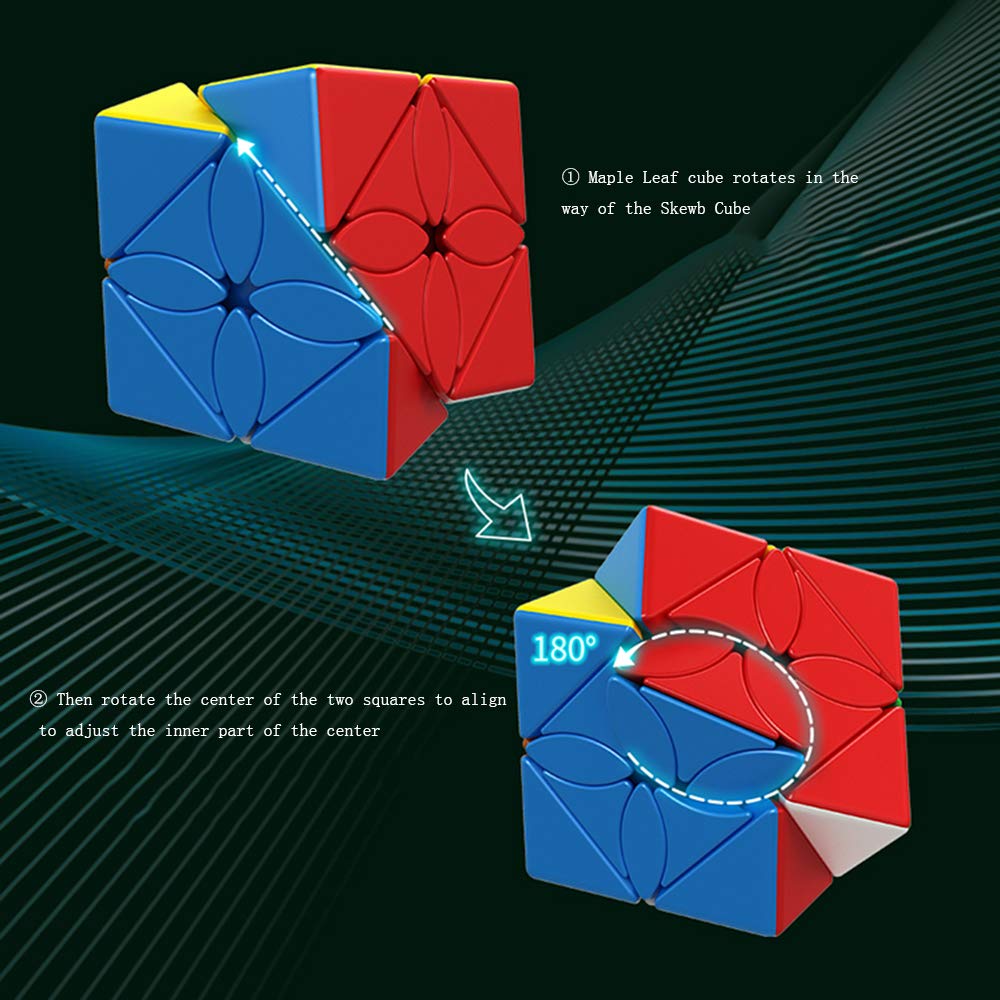 AI-YUN Speed Cube - Juego de 3 unidades, Polaris, hoja de arce y trébol, rompecabezas educativos, 5,7 cm