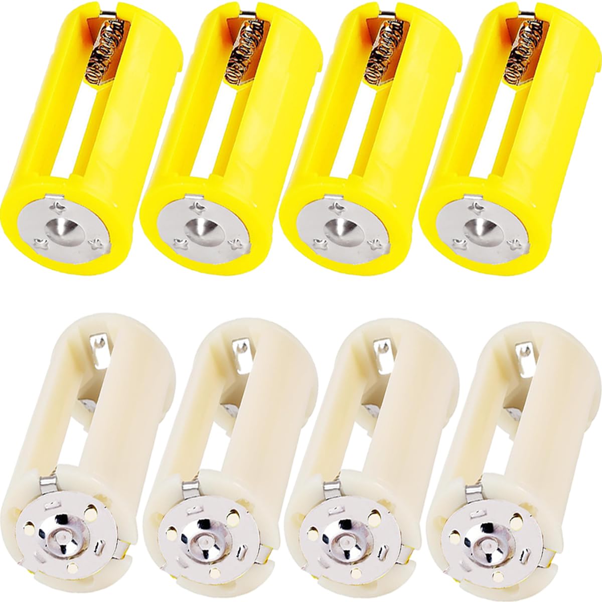 HAAMNING7 Pack of 8 3 AA to 1 D Batteries Adapter Holder Parallel 1.5 V Output Battery Converter 3 Slots Housing Box Cell Conversion Tool Switch LR6