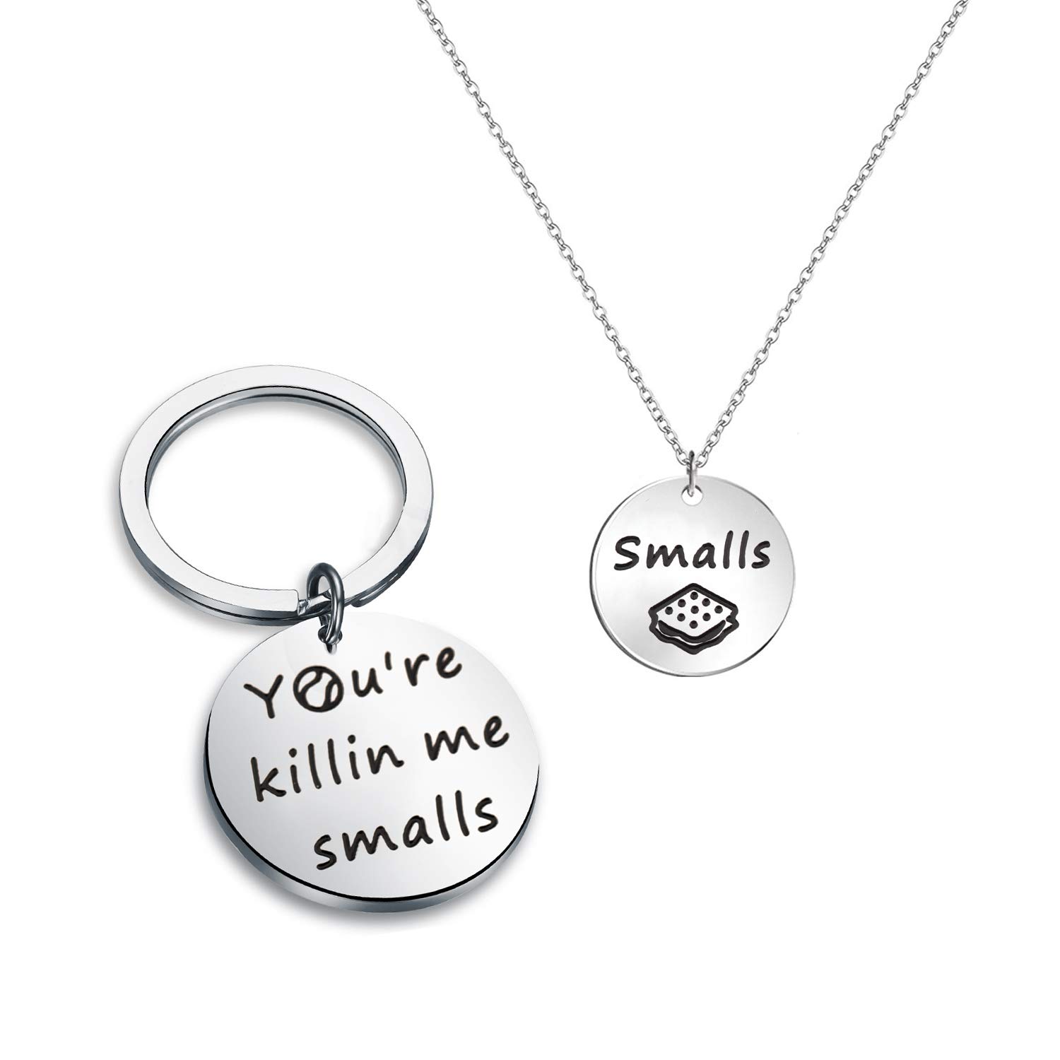 SEIRAA Set 90's Nostalgia Gift The Sandlot Quote Jewelry Matching Keychain Set Gift For 90's Baby (Smalls)