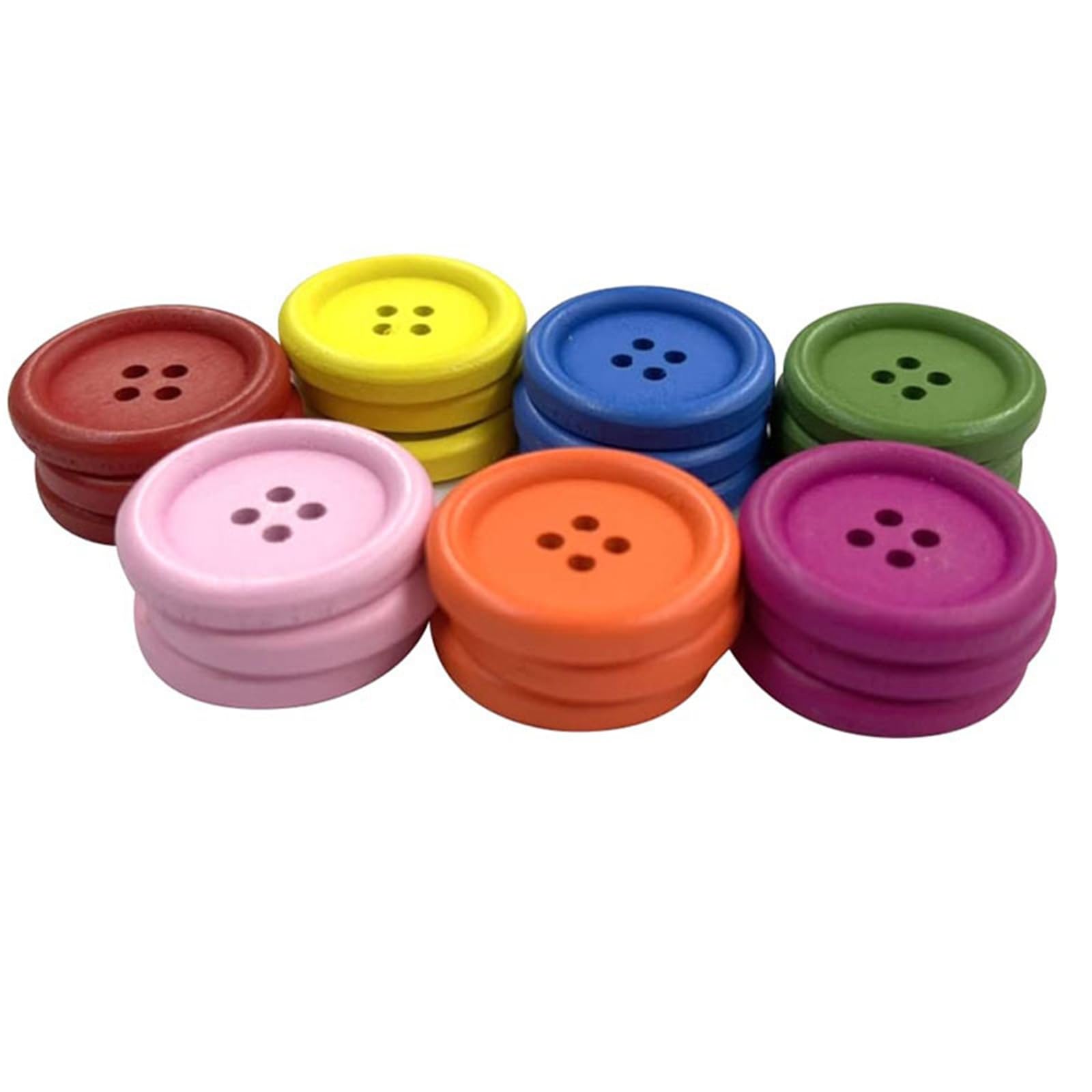 Bottoni in resina da cucire 500 bottoni in legno colorati for cucire, scrapbooking, lavori artigianali(20mm)