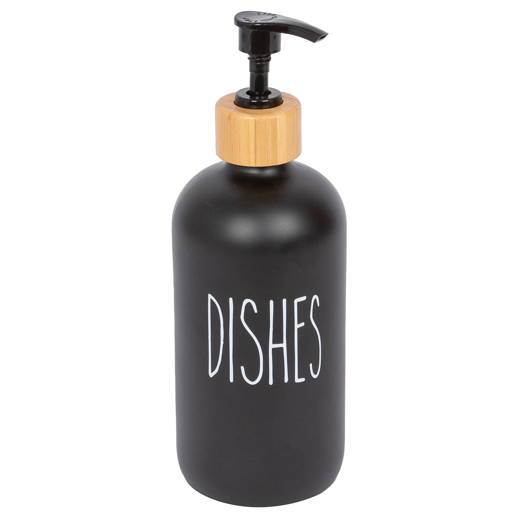 Harbour Housewares 500Ml Glass Soap DispenserRefillable Dishes Bottle With Pump Modern Bathroom And Kitchen Accessory from B&Q
