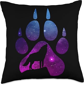 Wolf Paw Stars Wolves Throw Pillow
