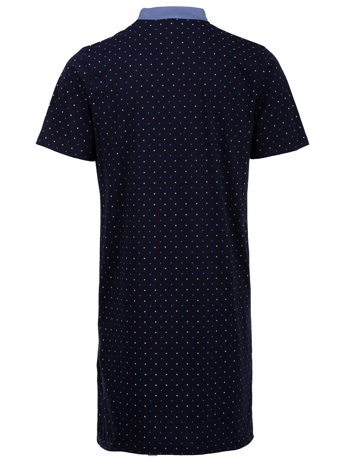 Chemise de nuit à manches courtes pour homme - Col montant avec poche poitrine à pois - Boutonnière - Taille M à 3XL
