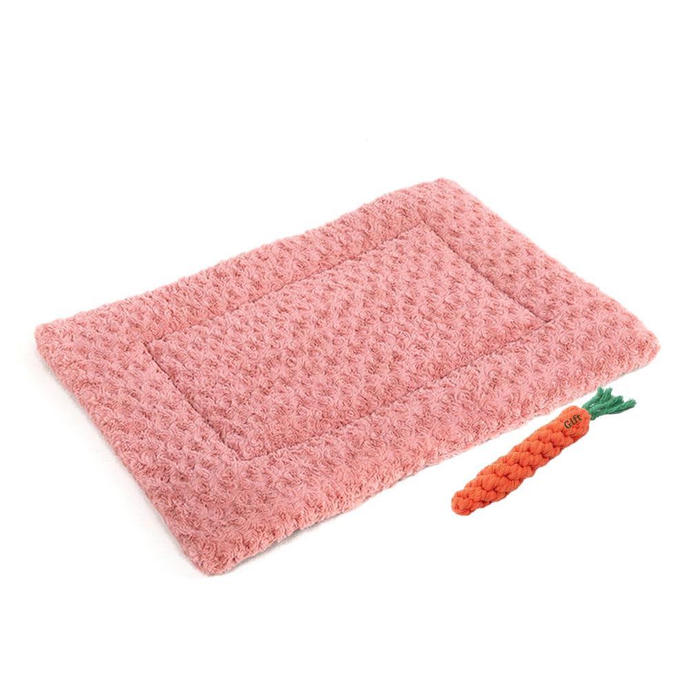 Fansu Pet Bed Washable Plush Anti-Anxiety – Fluffy Mat for Dogs, Puppies and Kittens (60 x 40 cm, Pink)