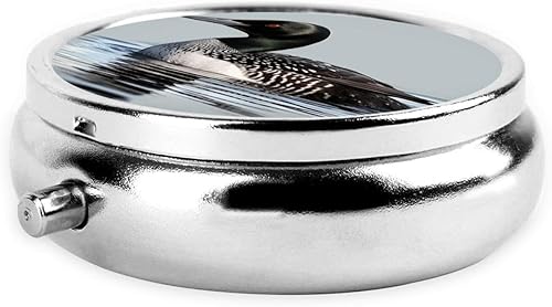 Miniatura 3 de Loon Nature - Pastillero redondo con estampado de pájaros, 3 compartimentos, pastillero portátil para medicina diaria, suplemento vitamínico