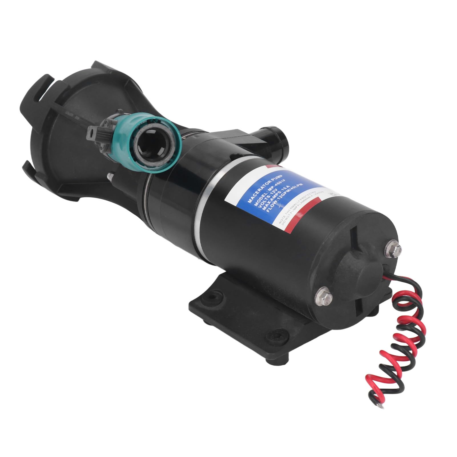 Pompa Maceratore 12V con Valvola di Scarico, Controllo 'interruttore della Pompa di Scarico delle Acque Reflue Protezione da Surriscaldamento per Barca Marina12GPM 45LPM