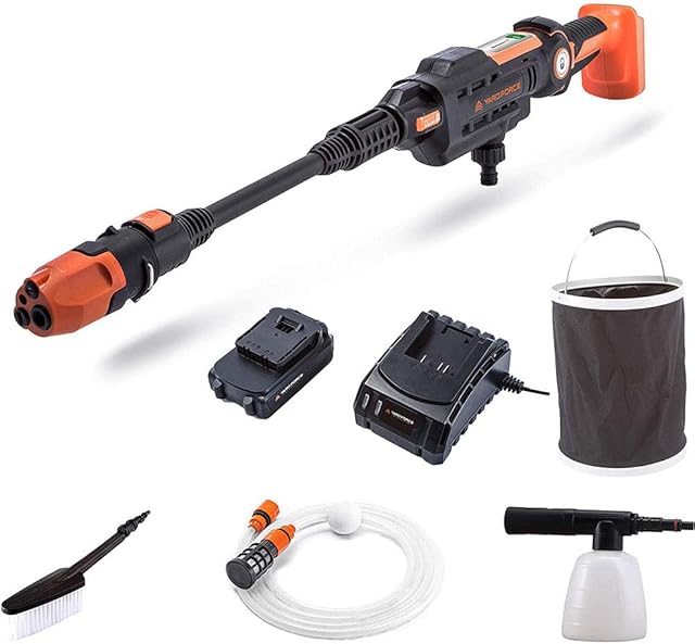 Yard Force 22Bar 20V Aquajet Cordless Pressure Washer with 2.5Ah Lithium-Ion Battery, Charger and Accessories LW C02