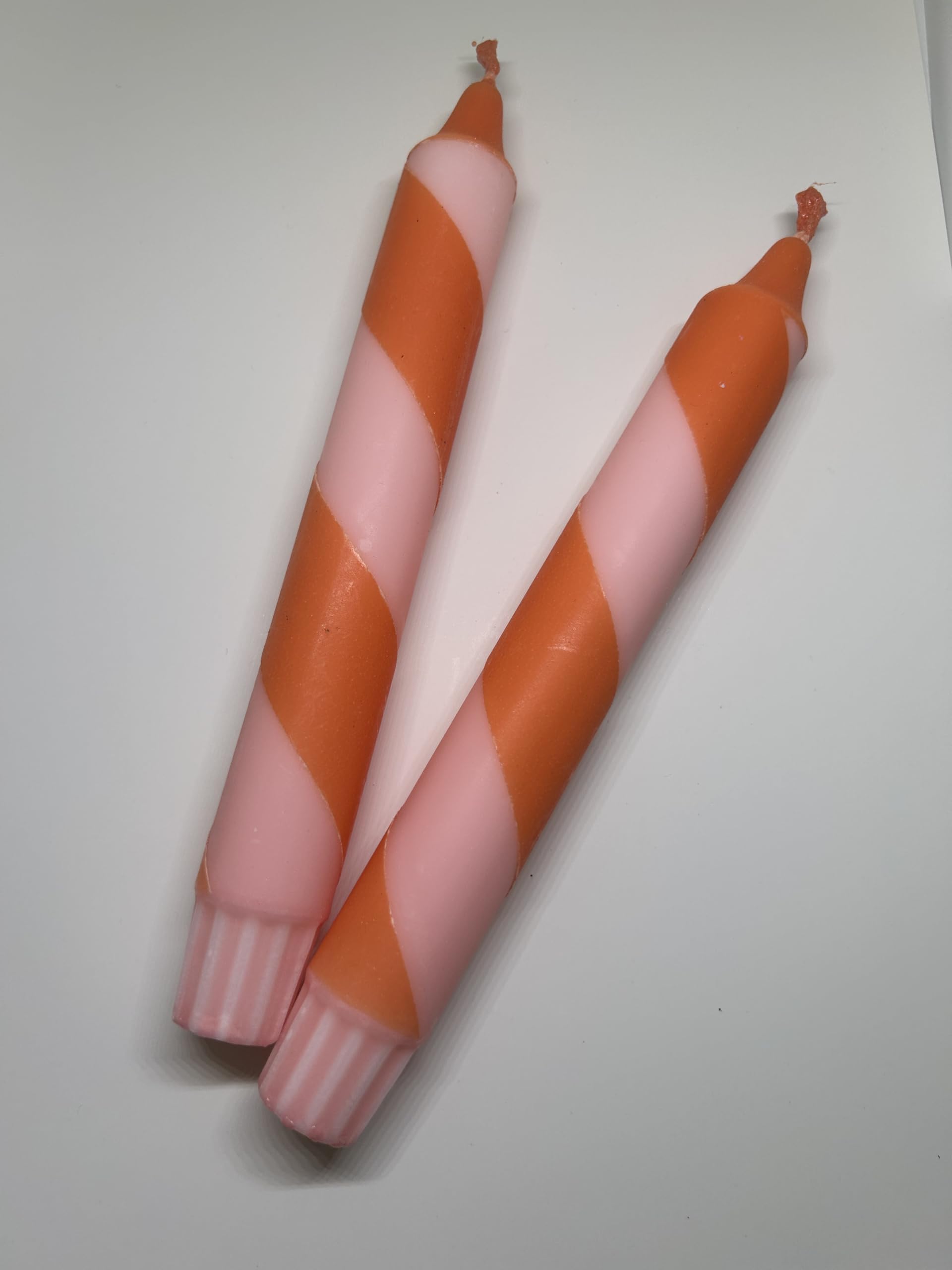 Colourful Dinner Candles 19cm – Striped & Ombre Taper Candles – Decorative Long Candles for Candle Holders, Dining Tables, Parties & Home Décor - One Candle