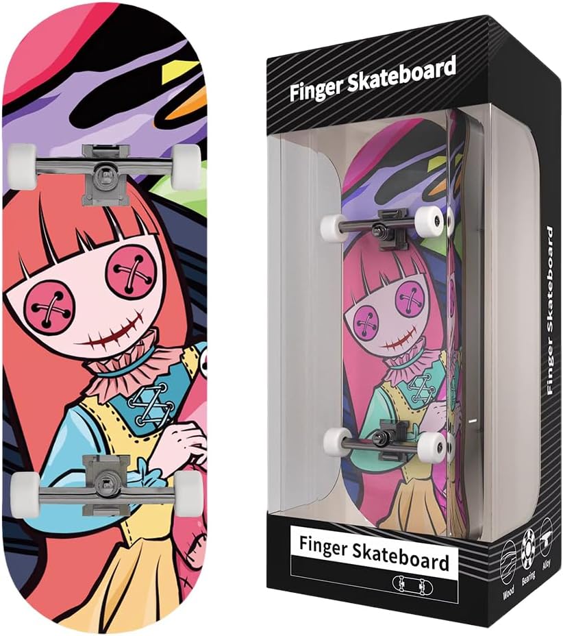 Fingerboard Mini Skateboard - Desk Trick Practice Board with Thickened PU Grip Surface for Office Desk & Tabletop Use, Skill Training for Fingerboard Enthusiasts, Creative Gift (29mm Wide)