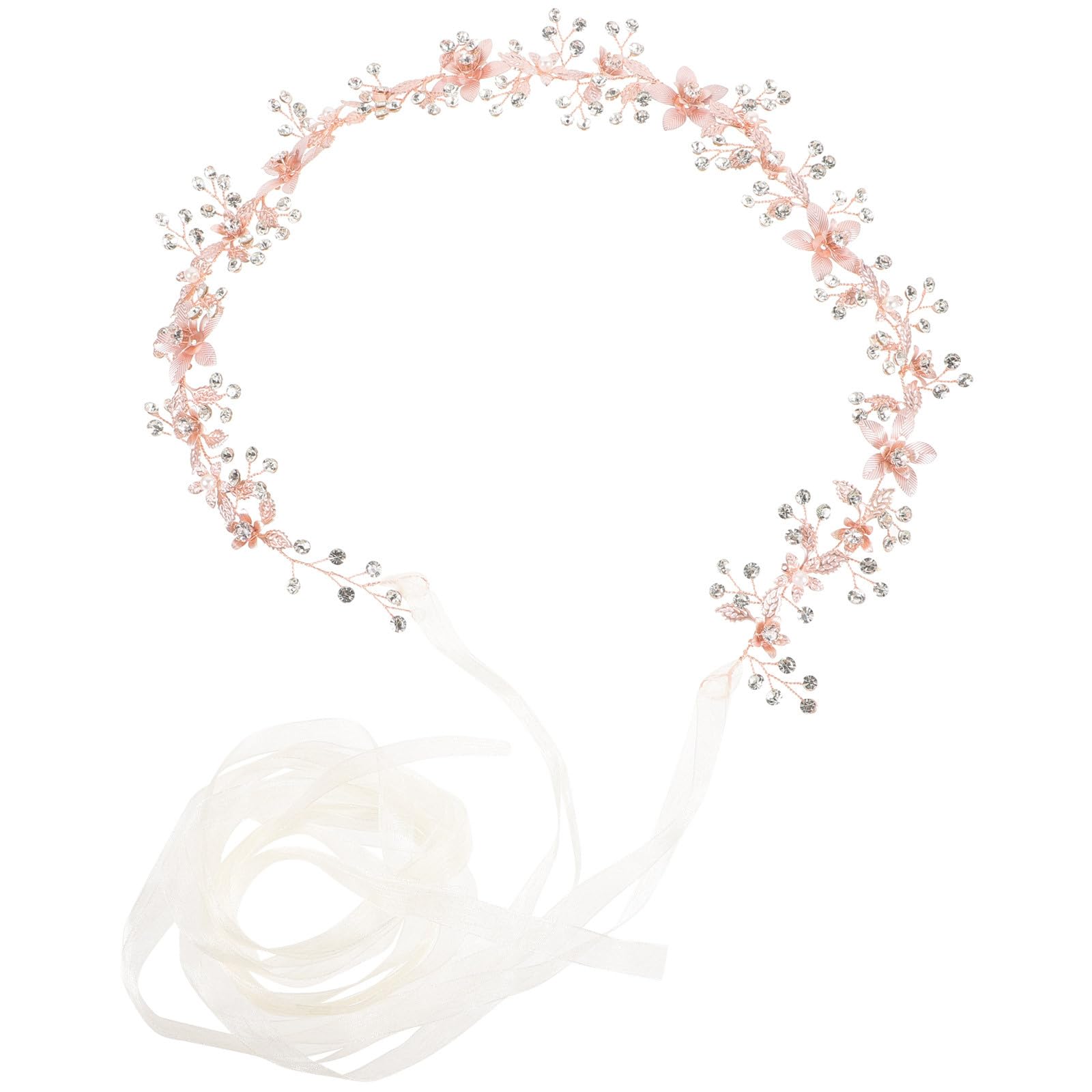 Ceinture de mariage faite main en cristaux et chaîne or rose - 8