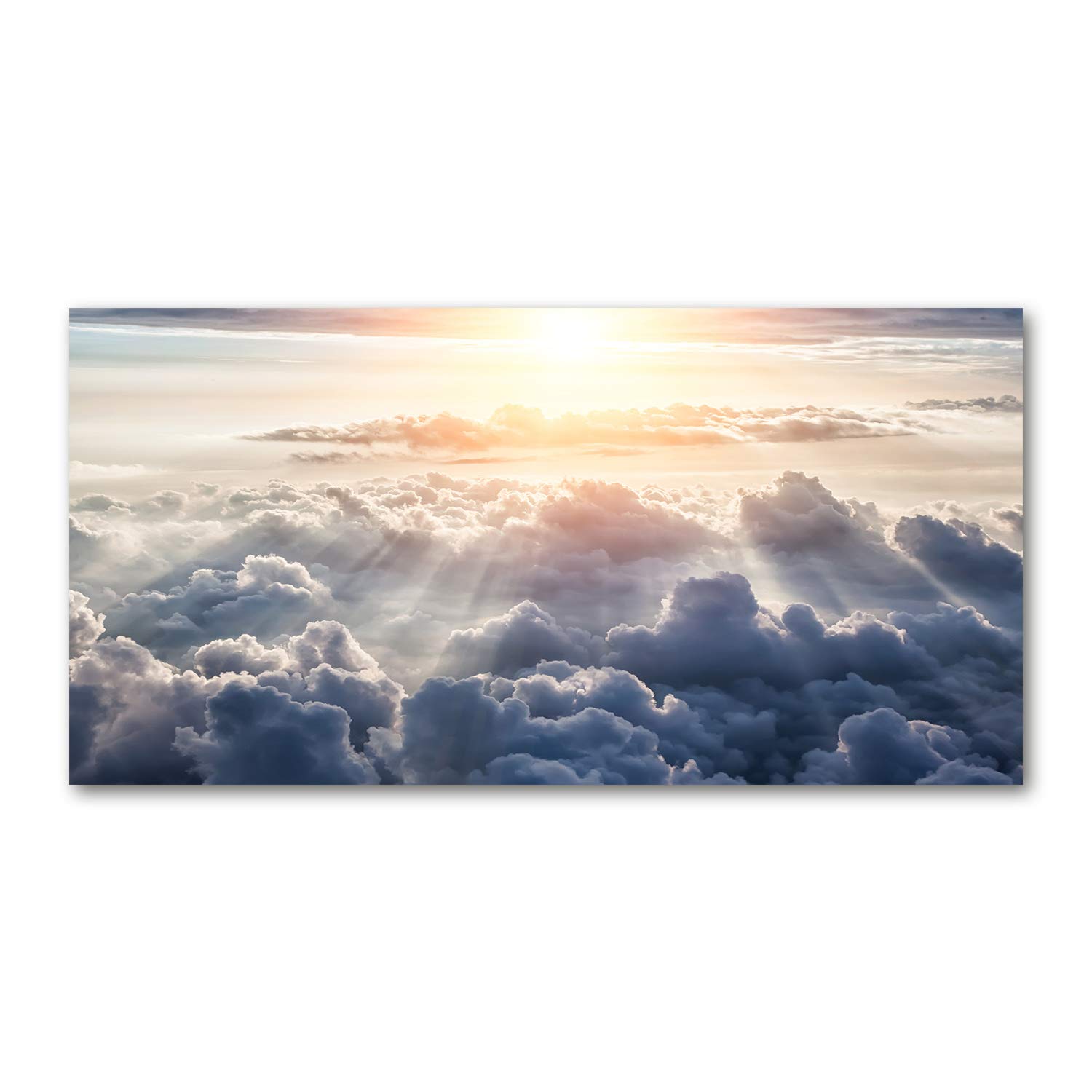 Image verre acrylique jaune et nuages pour illuminer votre salon avec Tulup 140x70cm