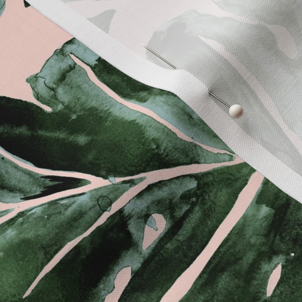 Spoonflower Fabric - Leaves Jungle Tropical Blush Monstera Sfaut15 Printed on Petal Signature Cotton Fabric by The Yard - Sewing Quilting Apparel Crafts Decor