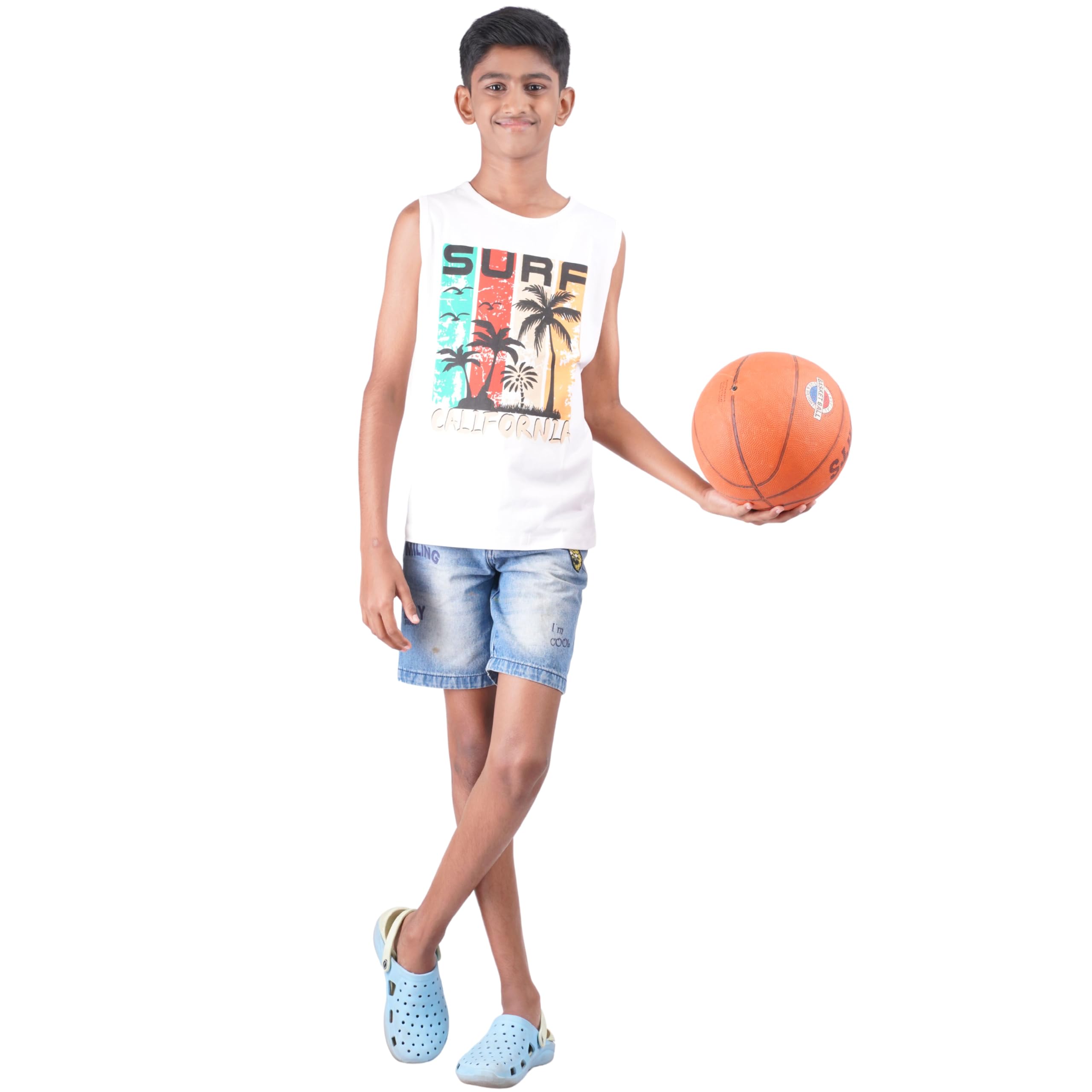 TotzTouch Boys Sleeveless Tshirt/Tees/Vest/Baniyan | Summer Tshirt | Kids Round Collar Tshirts (Pack 3 | Size Options - 3 Years to 15 Years) - Image 6 thumbnail