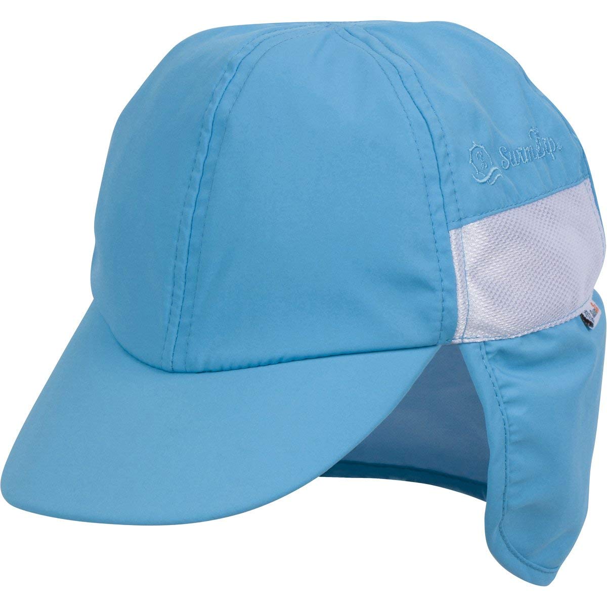 SwimZip Sun Hat with Neck Flap | UPF 50+ Protection for Baby, Toddler, and Kids Aqua