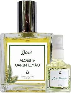 Perfume Aloés & Capim Limão 100ml Masculino - Blend de Óleo Essencial Natural + Perfume de presente