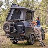 Top 28 Best Rooftop Tents Review 2022 36 SanHima Rooftop Tent Hard Shell - Hotham Side Overland Aluminium Roof Top Tent Side-Open Design, Larger Space, Tri-Color LED Light & Skyview Window, for 2-3 People Car SUV Truck Camping