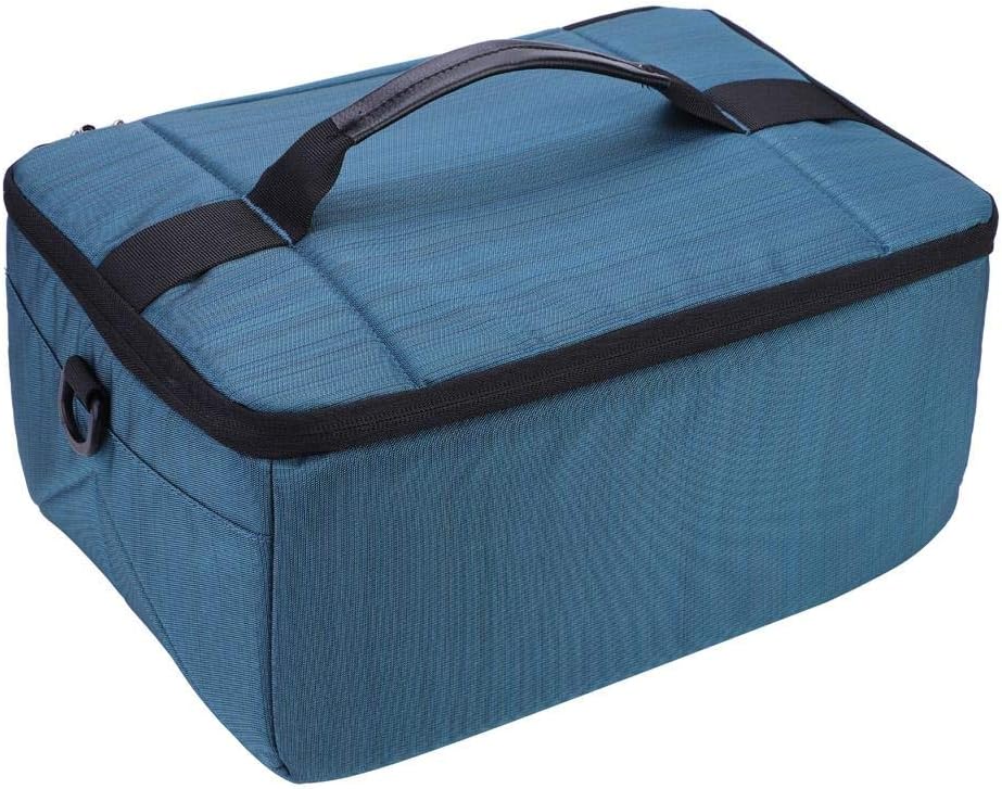 Acouto camera lens case, Protective Insert Partition Handle Camera Lens Bag Case Pouch, Camera Liner Bag, Zipper DSLR Camera Bag(Blue)