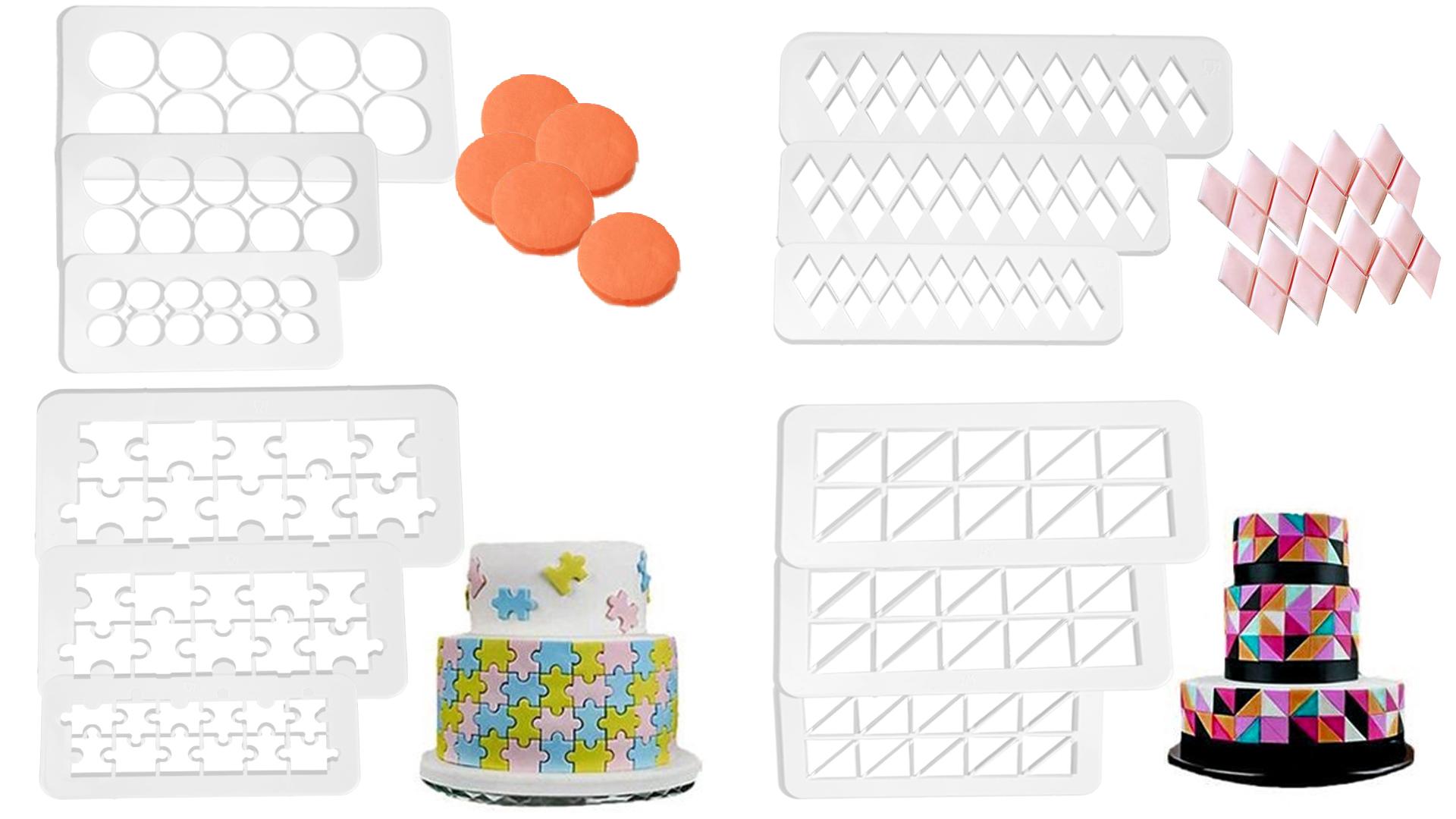 3Pcs Cake Fondant Embossing Mould Cookie Icing Cutters Mold Bakken Gereedschap - Jigsaw Puzzle Shaped Cookie Cutter Set
