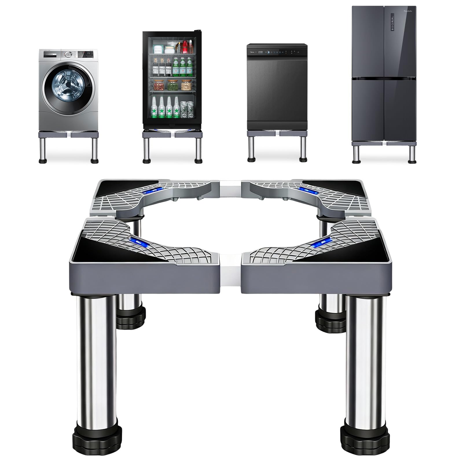 Waschmaschinen Untergestell Universal, Verstellbare Sockel, 40-60cm und 27-30cm, Maximale Tragfähigkeit 661 Pfund/300 Kg, Waschmaschine Untergestell für Geschirrspüler Gefrierschränke Wäsche