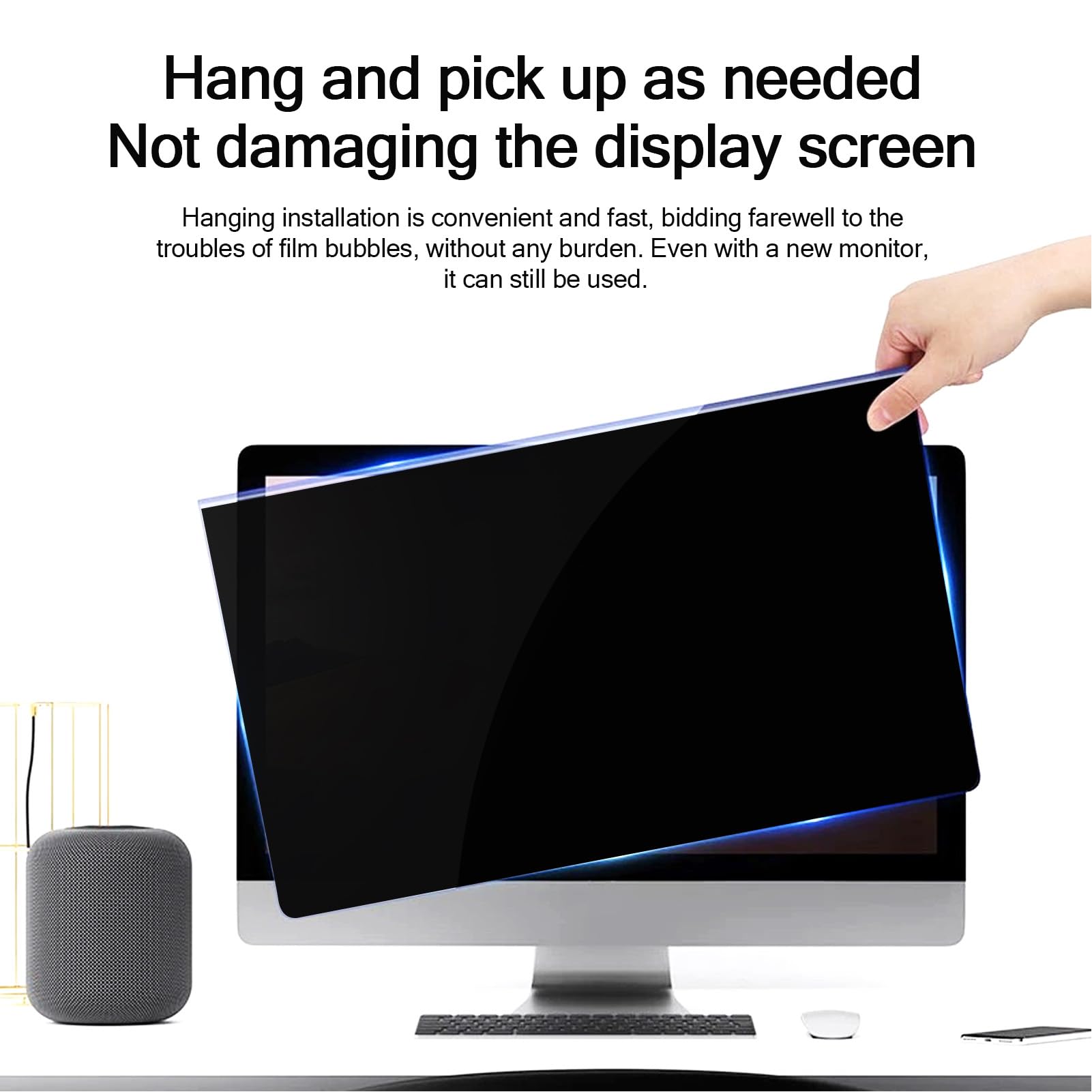 Pellicola Filtrante per Computer, Protezione Anti-luce Blu Rimovibile, per Viaggiatori Desktop, Acrilico (24 pollici)