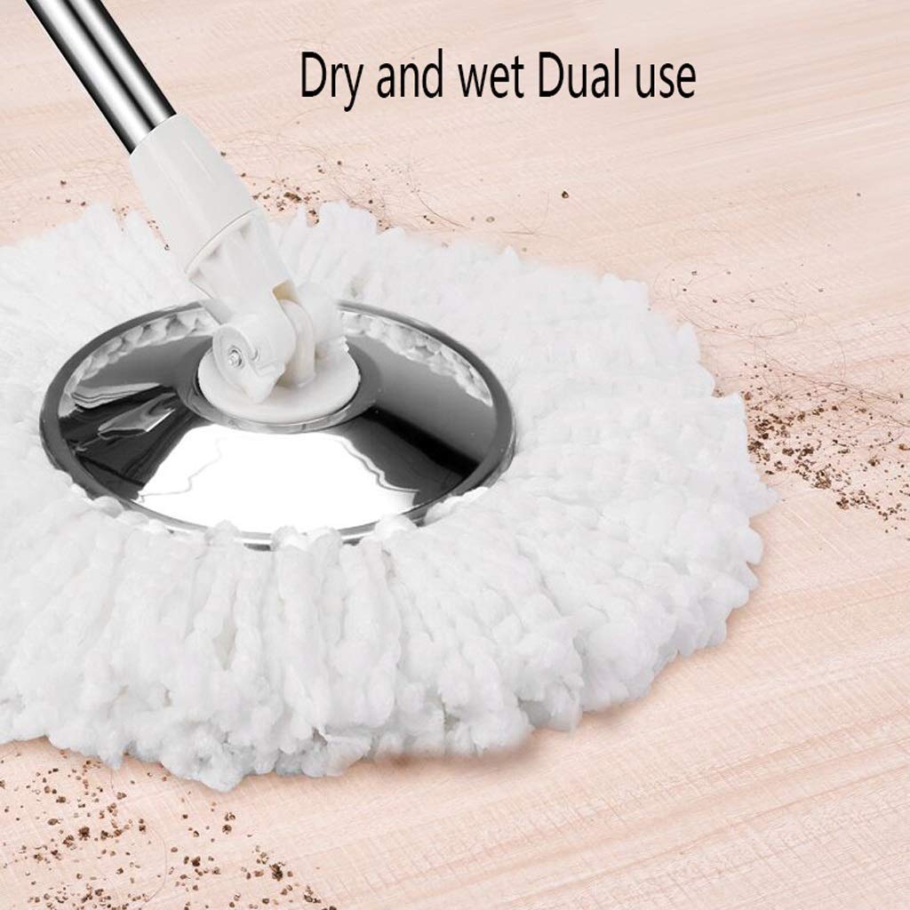 Bonne Absorption d'eau Ensemble de Nettoyage de vadrouille et de Seau Tête de ménage réglable à Double Usage Sec et Humide * 3 Maison (Couleur: Rose)