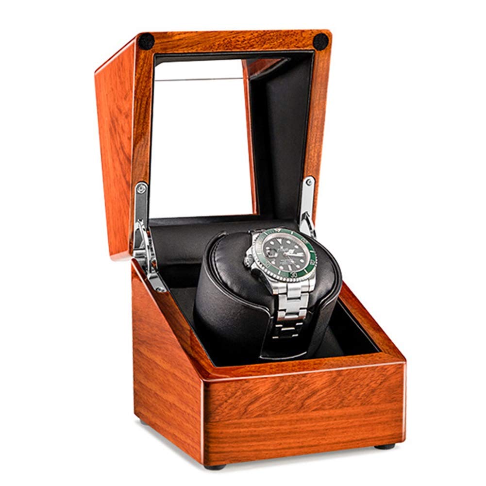 CGCSYZ Watch Winders For 1 Watches With Super Quiet Motor 5 Rotation Mode Setting Automatic Winder Storage Display Case Box (A)