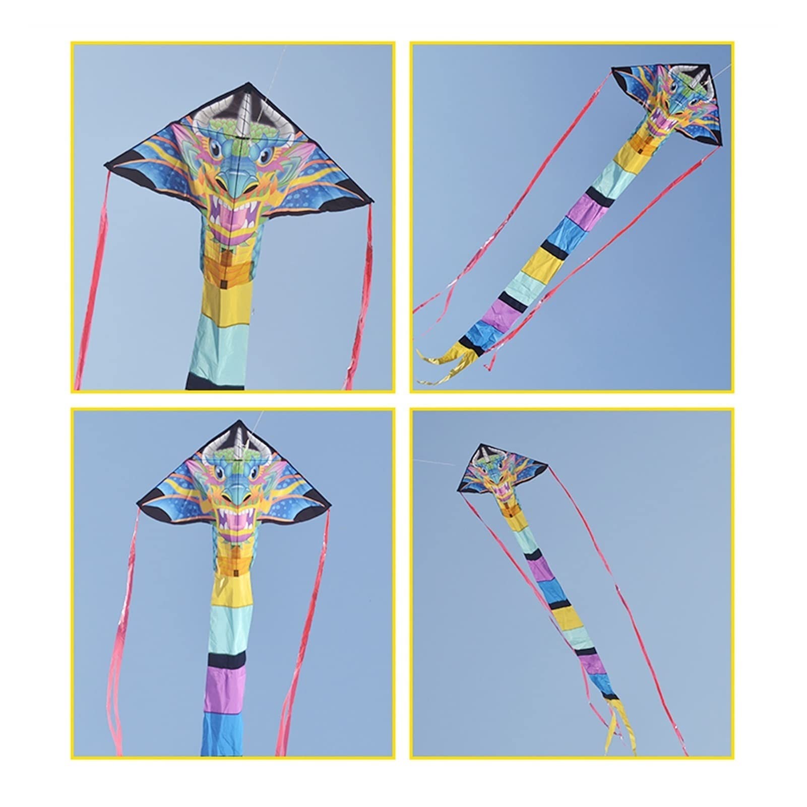 Cometas Fáciles de Volar Kite de forma de cabeza de animal grande Cometa for adultos Conjunto de cometas de deportes al aire libre fácil de conducir adecuada for parque infantil cuadrado Cometa de Jue