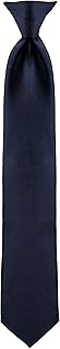 Clip on Ties for Men - Premium Black Solid Color Clip on Tie