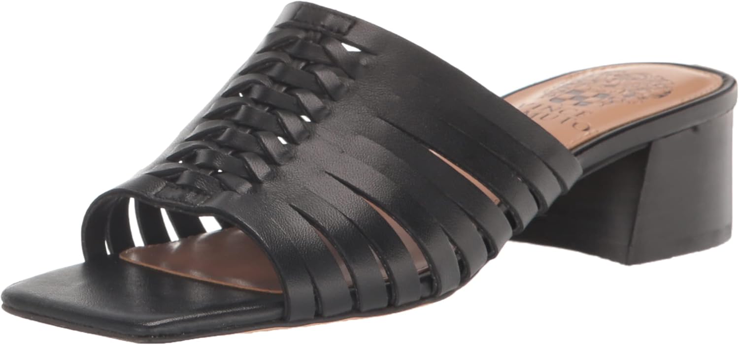 Vince Camuto Women's Sawenna Block Heel Sandal Heeled, Black, 8.5