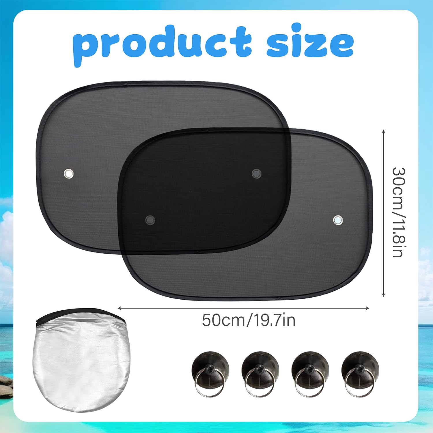 RXKFIGX 2 Pack Car Sun Shade for Baby Car Sun Shade, Car Window Shades for Baby with Suction Cups Car Blinds - Image 2