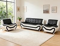 Vista 54 de Sofás de cuero para sala de estar, juego de sofá seccional, juego de 2 piezas de muebles para sala de estar, juego de sofá y sofá biplaza